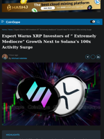Expert Warns XRP Investors of “ Extremely Mediocre” Growth Next to Solana’s 100x Activity Surge