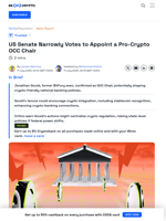 Senate Picks a Pro-Crypto OCC Chair To Supervise National Banks