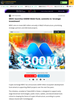 MEXC launches $300M Web3 fund, commits to ‘strategic investment’