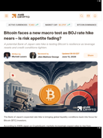 Bitcoin faces a new macro test as BOJ rate hike nears - Is risk appetite fading? - AMBCrypto