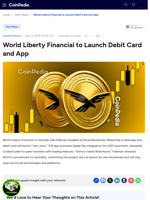 World Liberty Financial to Launch Debit Card and App
