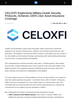 CELOXFI Implements Military-Grade Security Protocols, Achieves 100% User Asset Insurance Coverage - Visionary Financial
