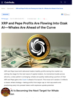 XRP and Pepe Profits Are Flowing Into Ozak AI—Whales Are Ahead of the Curve