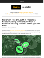 Nexchain Hits $10.30M in Presale & Keeps Building Momentum With a Revenue Sharing Model - Best Crypto to Buy?