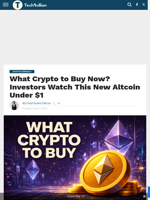 What Crypto to Buy Now? Investors Watch This New Altcoin Under $1 - TechBullion