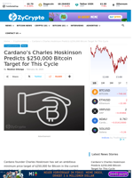Cardano's Charles Hoskinson Predicts $250,000 Bitcoin Target for This Cycle ⋆ ZyCrypto