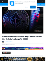 Ethereum Recovery In Sight: Key Channel Reclaim May Kickstart A Surge To $4,000 | Bitcoinist.com
