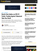 Dacity Coin Spikes on GTA VI Trailer, Trading Against Tokenized Take-Two Stock