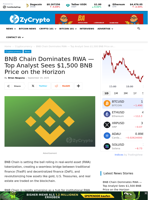 BNB Chain Dominates RWA — Top Analyst Sees $1,500 BNB Price on the Horizon ⋆ ZyCrypto