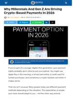 Why Millennials And Gen Z Are Driving Crypto-Based Payments In 2026
