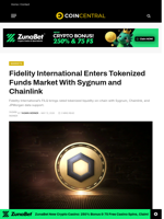 Fidelity International Enters Tokenized Funds Market With Sygnum and Chainlink