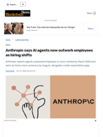 Anthropic says AI agents now outwork employees as hiring shifts - Blockchain.News