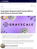 Grayscale’s Quantum Alert Frames XRP as Early Mover in Security Shift