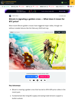 Bitcoin is signaling a golden cross — What does it mean for BTC price?