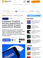 Coinbase Finalizes Deribit Acquisition to Lead Global Crypto Derivatives Market – Exchanges Bitcoin News