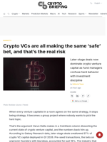 Crypto VCs are all making the same 'safe' bet, and that's the real risk