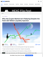Why Crypto Is Crashing Despite a $37 Billion Fed Liquidity Boost