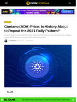 Cardano (ADA) Price: Is History About to Repeat the 2021 Rally Pattern? - CoinCentral