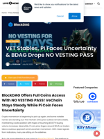 VET Stables, PI Faces Uncertainty & BDAG Drops NO VESTING PASS | Live Bitcoin News