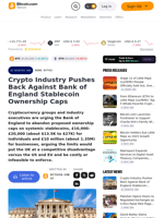 Crypto Industry Pushes Back Against Bank of England Stablecoin Ownership Caps – News Bytes Bitcoin News