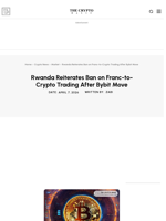 Rwanda Reiterates Ban on Franc-to-Crypto Trading After Bybit Move