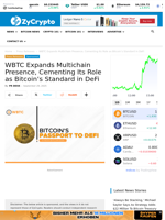 WBTC Expands Multichain Presence, Cementing Its Role as Bitcoin’s Standard in DeFi