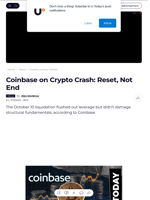 Coinbase on Crypto Crash: Reset, Not End - U.Today