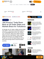 ‘Sell America’ Trade Roars Back as US Dollar Slides and Markets Brace for Turbulence – Bitcoin News