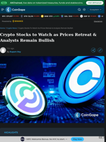 Crypto Stocks to Watch as Prices Retreat & Analysts Remain Bullish