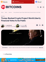 Trump-Backed Crypto Project World Liberty Financial Votes to Go Public - 99Bitcoins