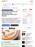 Ripple Takes RLUSD Into Corporate Cash Management With 24/7 Returns