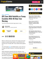 BTC Sees Mild Volatility as Trump Escalates With 48-Hour Iran Warning