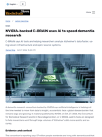 NVIDIA-backed C-BRAIN uses AI to speed dementia research - Blockchain.News