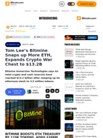 Tom Lee’s Bitmine Snaps up More ETH, Expands Crypto War Chest to $13.2B – Crypto News Bitcoin News
