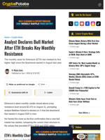 Analyst Declares Bull Market After ETH Breaks Key Monthly Resistance