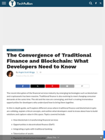 The Convergence of Traditional Finance and Blockchain: What Developers Need to Know - TechBullion