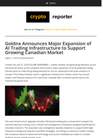 Goldnx Announces Major Expansion of AI Trading Infrastructure to Support Growing Canadian Market