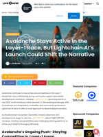 Avalanche Stays Active in the Layer-1 Race, But Lightchain AI’s Launch Could Shift the Narrative | Live Bitcoin News