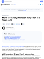 MSFT Stock Rally: Microsoft Jumps 13% in a Week on AI: Guest Post by Coinpaper.com | CoinMarketCap