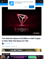 Tron Network Captures $23 Billion In USDT Supply In 2025, What This Means For TRX | Bitcoinist.com