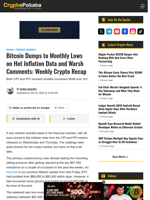 Bitcoin Dumps to Monthly Lows on Hot Inflation Data and Warsh Comments: Weekly Crypto Recap