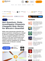 Not Quantum: Duke Investigator Pinpoints Cheapest Risk Vector for Bitcoin's Downfall – Crypto News Bitcoin News