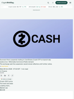 Euronext Paris suspends trading in CoinShares Zcash ETP on launch day