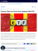 Canary Files for First-Ever Staked CRO ETF
