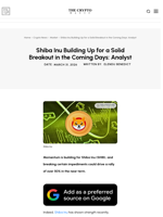 Shiba Inu Building Up for a Solid Breakout in the Coming Days: Analyst