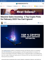 Massive Gains Incoming- 4 Top Crypto Picks for February 2025 You Can’t Ignore!