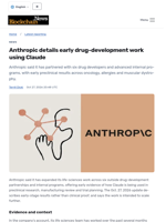 Anthropic details early drug-development work using Claude - Blockchain.News