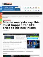 Bitcoin analysts say this must happen for BTC price to hit new highs - The Crypto News Wire