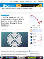 XRP the Next Bitcoin? — Analysts Envision 2,700% Rocket to
$45 XRP Price Based on Crazy Historic Patterns