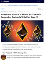 Ethereum's Survival at Risk? Can Ethereum Researcher Dankrad’s 100x Plan Save It?